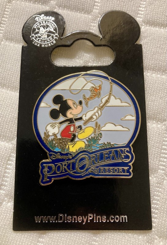 Disney World Port Orleans Resort Hotel Mickey Mouse Fishing Water Pin Parks
