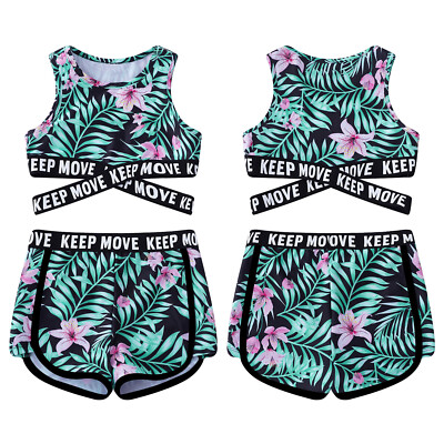 Kinder Mädchen Badeanzug Tankini Racer Back Top+Ku Produktbild-Vorschau 4