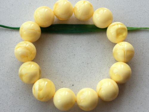 15mm Certificate Natural Mexico Yellow Amber Beeswax Reiki beads Bracelet  1057 - Picture 1 of 10