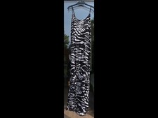 Mint Velvet Dress Strappy L Large  Black White Long Maxi