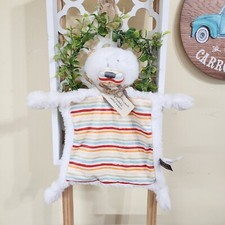 Demdaco Rainbow Bear Rattle Blankie Stripes Security Blanket Lovey Miracle