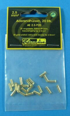 SinusLive 20 Piece Wire End Sleeves, Gold Plated by 2.5mm2