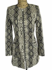 Zara Snakeskin Pattern Zip Close Coat With Zip Pockets Small Nwot*
