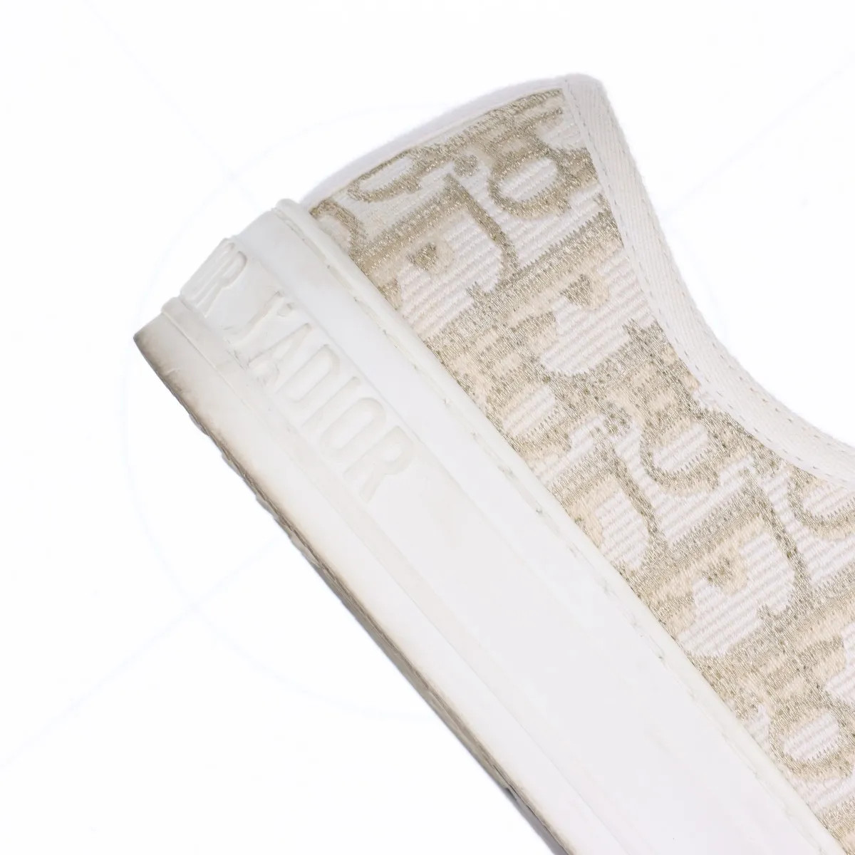 Christian Dior WALK'N'DIOR Leather x fabric Sneakers 36 Ladies' Ivory x gold LS1 thumbnail 18