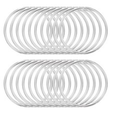 60 Pcs Metal Rings 1.7 Inch Floral Macrame Hoops for DIY Craft, Silver