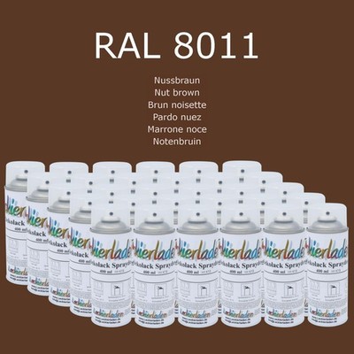 30 x Dekolack Spraydose 400 ml RAL 8011 Nussbraun Nut brown Brun noisette Pardo 
