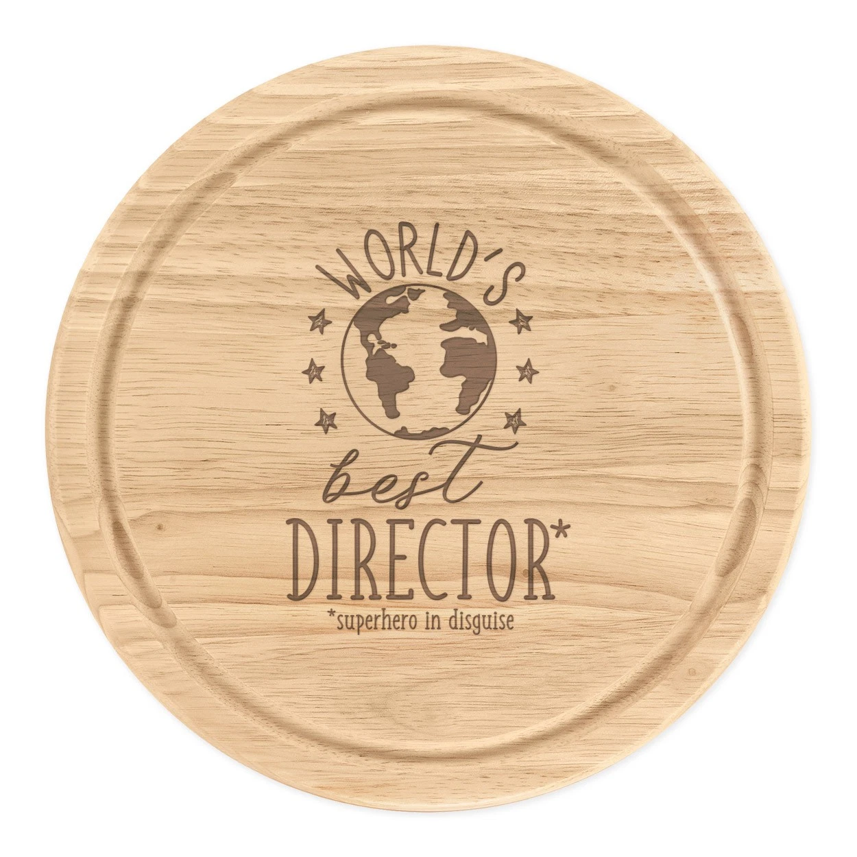 World's Best Director Round Chopping Cheese Board Funny Joke Favourite Boss