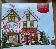 St Nicholas Square Holiday Chocolates Illuminated Christmas Village House