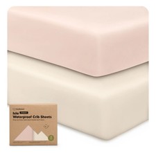 KeaBabies 2-PACK ISLA PROTECT  WATERPROOF CRIB SHEETS In Cameo New