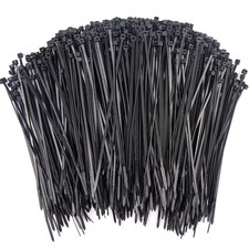 1000 Pcs Zip Ties, 6 Inch Self-Locking Nylon Cable Premium 6", Black 