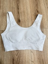 Aerie Superchill Ribbed Seamless Crop Top Bralette Sports Bra White Size M