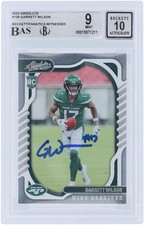 Garrett Wilson New York Jets Signed 2022 Panini Absolute #106 BAS 9/10 Rookie