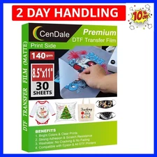 DTF Transfer Film 8.5"x11" - 30 Sheets  Thick Double Sided DTF Film for Subli...