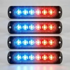 6 Led Sync Feature Emergency Strobe Grille Lights Ultra Slim Surface Redblue