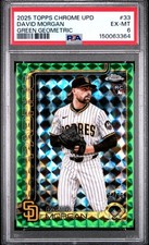 2025 TOPPS CHROME UPDATE GREEN GEOMETRIC #33 DAVID MORGAN ROOKIE RC 27/99 PSA 6