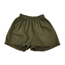 Women's Elastic Waist Shorts Olive Green Polyester Size M Casual Unbranded