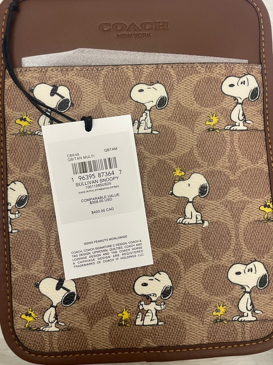 Coach X CBK48 Peanuts Sullivan Crossbody Bag Signature Canvas With
