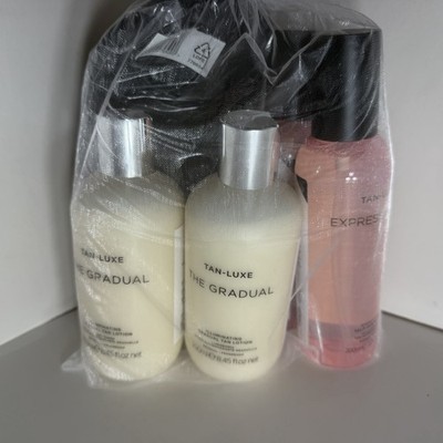Tan-Luxe Gift Set Lot Express Water Hydrating Self-Tan Water 6.76Oz Gradual 8.45
