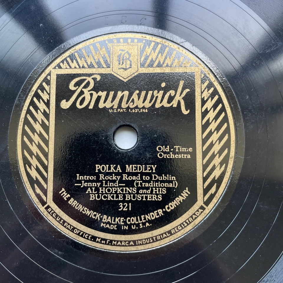 78RPM Al Hopkins & His Buckle Busters – Polka Medley / Marsovia Waltz BRUN 321 - Photo 3/4