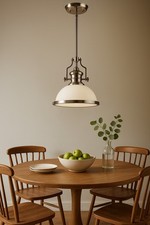Image of Chadwick Pendant Light 13" Polished Nickel Ceiling Lamp – Dimmable