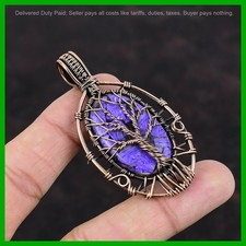 Copper Charoite Gemstone New Wire Wrapped Tree Of Life Pendant Jewelry Copper