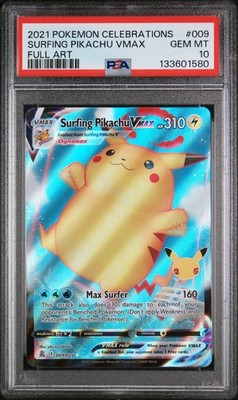 2021 POKEMON CELEBRATIONS #009 FULL ART/SURFING PIKACHU VMAX PSA