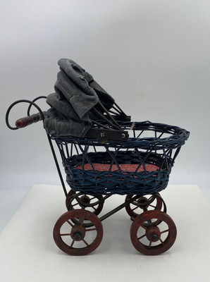 Vintage Victorian Style Baby Doll Buggy Stroller 9 x 10 Inch Carriage