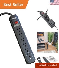 6ft Power Strip with 6 Outlets and Circuit Breaker - Ideal for Home or Office