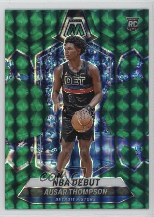 2023-24 Panini Mosaic NBA Debut Green Prizm Ausar Thompson #262 Rookie RC