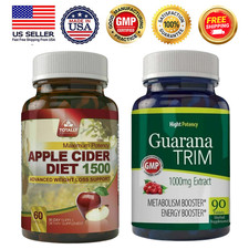 Apple Cider Vinegar 1500mg Weight Loss Pills Guarana Extract Metabolism Booster