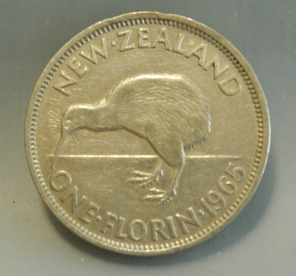 古錢幣 瑞蚨盈祥 1965 New Zealand 1 Florin Coin Kiwi Bird | eBay