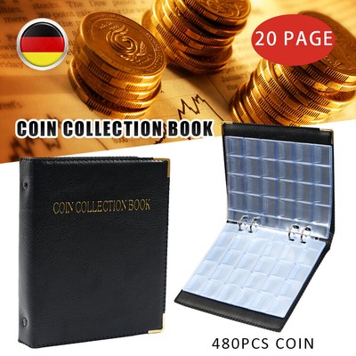 Münzenalbum Münzalbum Münzen Sammelalbum 480 Taschen 2 Euro Münzen Aufbewahrung