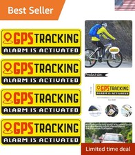 Bold GPS Tracker Decals 4Pcs - 3.6x1.2 Inch Anti-Theft Stickers for All Vehicles