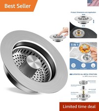 Universal Fit Stainless Steel Sink Strainer Stopper - Anti-Clogging Efficiency