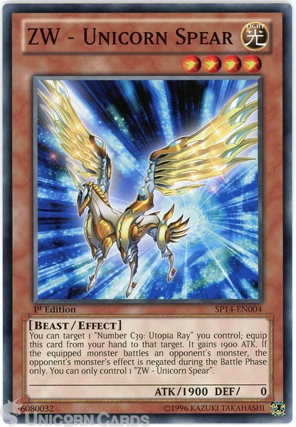 SP14-EN004 ZW - Unicorn Spear : Starfoil Rare 1st Edition Mint YuGiOh Card