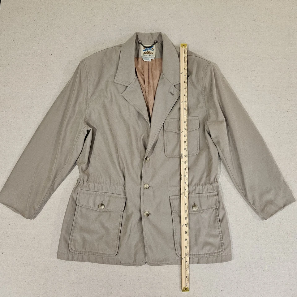 TravelSmith Jacket Mens Large Beige Lightweight Barn Coat Blazer Utility Safari - Image 2 of 4