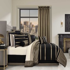 J Queen Calvari Black and Gold 4 Piece Comfor...