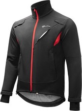 ROCKBROS Winter Cycling Jacket for Men Thermal Fleece Windproof Jacket Biking 