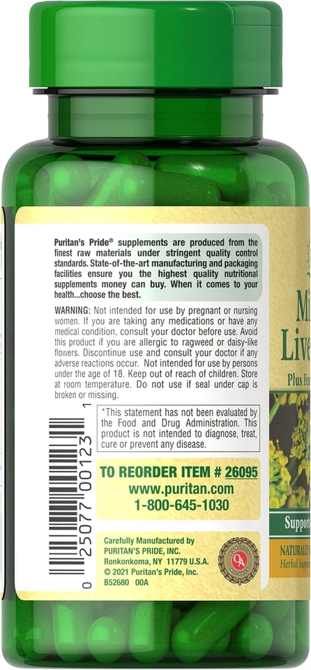 Complexo hepático cardo de leite, suporta função hepática saudável, 90 unidades, branco - Imagem 3 de 4