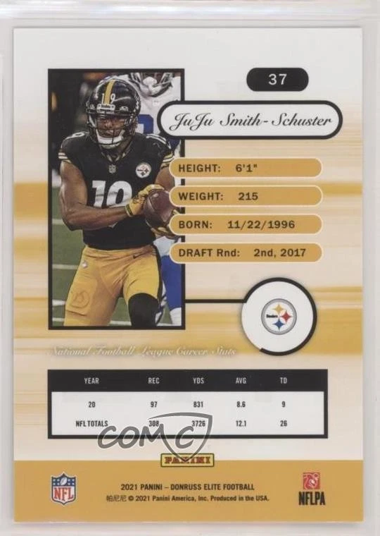 2021 Panini Donruss Elite 2001 Elite JuJu Smith-Schuster #37 - Image 2 of 2