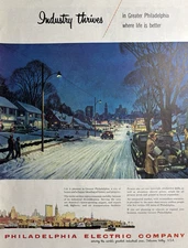 Philadelphia Electric company Industry Thrives Greater Pleasant VTG Ad 1955