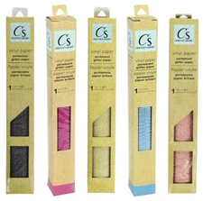 (5 pk) Metallic Glitter 12"x48" Assorted Colors Permanent Vinyl Crafter's Square