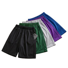 5 Pack Men's Polyester Cat Eye Shorts Side Pockets Casual Sports Shorts
