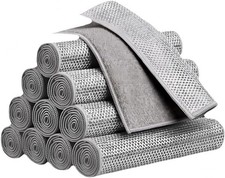 Double Non Scratch Wire Dishcloth 10 Pack - Reusable Dish Cloths with Microfiber