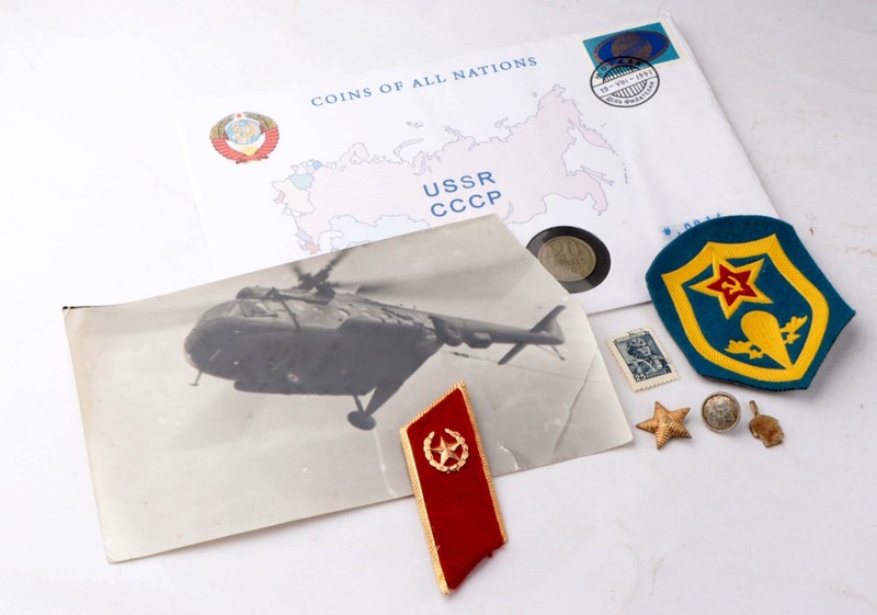 Helicopter Photo Soldier's ring USSR Russian Red Army Soviet Envelope Military