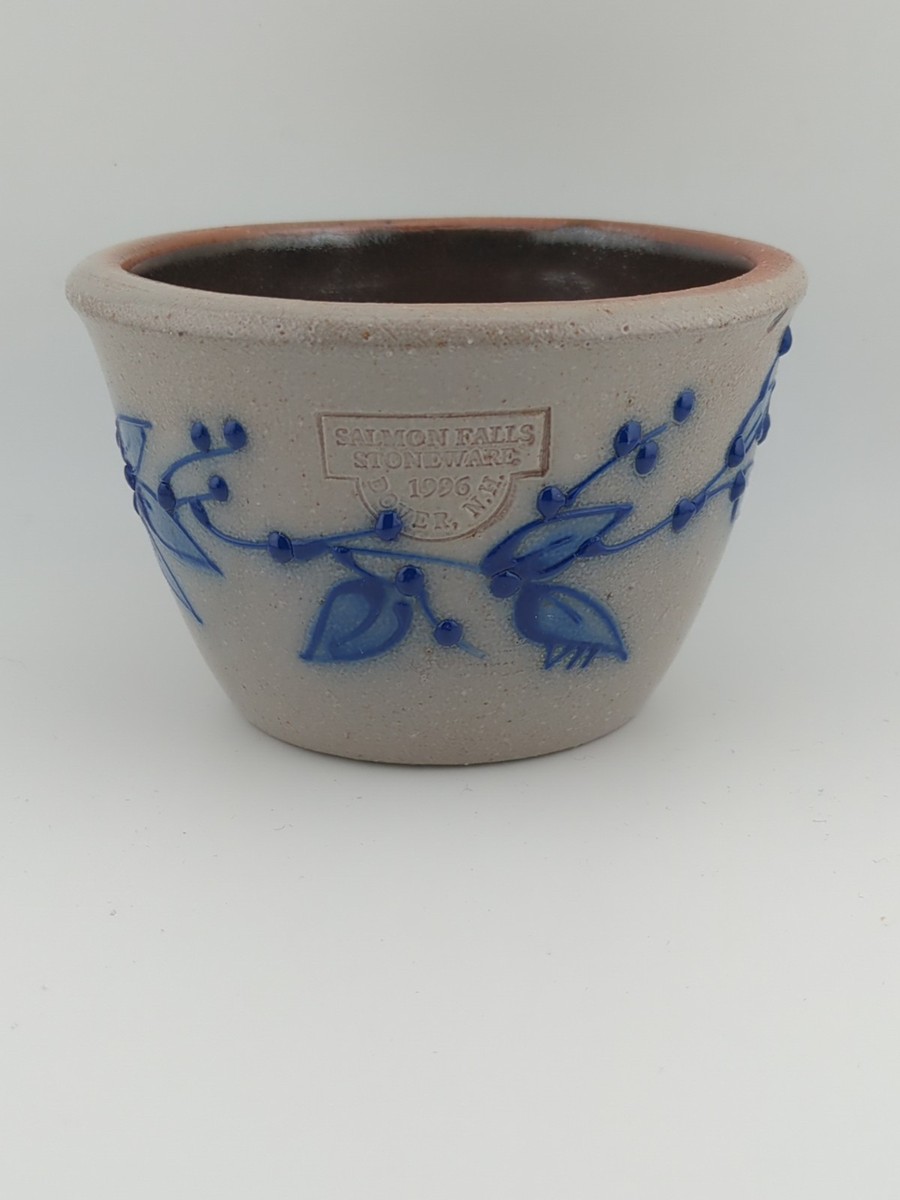 Salmon Falls Bowl Blueberry Vines Salt Glaze Stoneware Vintage