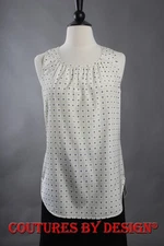 St John Knits Silk Tank, Top, Shell Cream Multi Sz Petite NWT MSRP $495