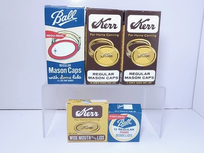 Vintage Ball & Kerr Mason Jar Lids Caps Lot Regular Wide Mouth NOS Unused w Box