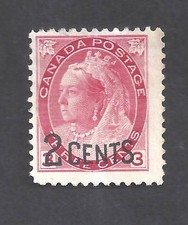 CANADA # 88 MINT UN 2c OVERPRINT ON 3c QUEEN VICTORIA ANILINE INK BS31833