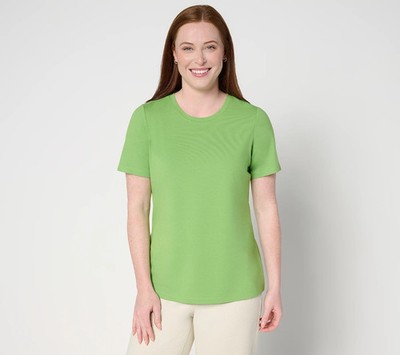 Denim & Co. Essentials Cool to the Touch Cotton Modal Round Neck Top NWT A694672